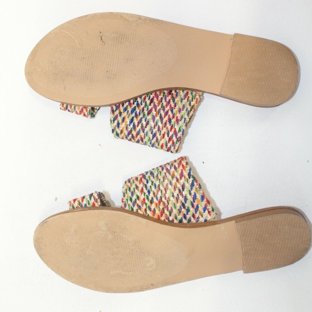 Carlos Santana Womens Sz 7M Holly Rainbow Multicolored Flat Slides Sandals - Picture 10 of 11